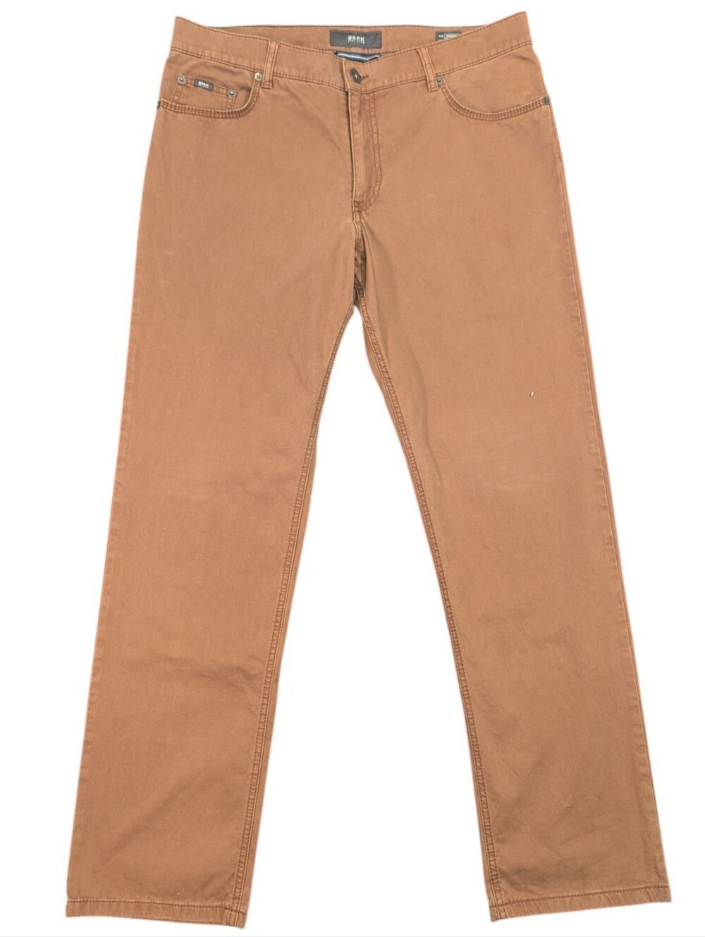 Brax Cooper Fancy Regular Brown Chino Pants SZ 38x32 5 Pockets Straight Leg Offi